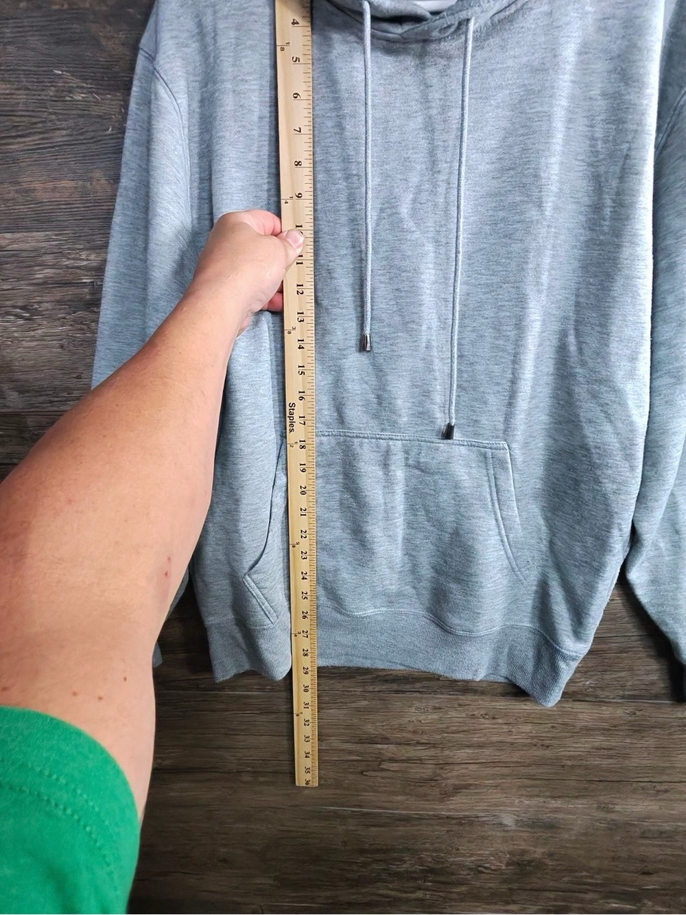 Blue Ice Men's Pullover Hoodie in Light Gray with Kangaroo Pocket - Picture 5 of 7
